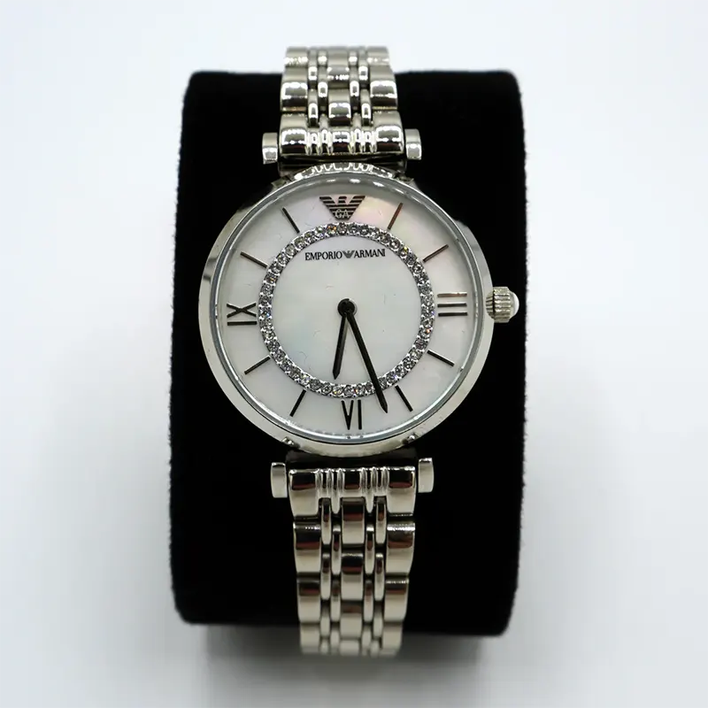 Emporio Armani Classic MOP Dial Silver-tone Ladies Watch- AR1908